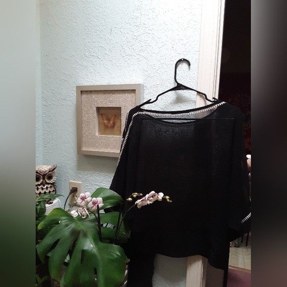 Zahada embroidered kimono sleeve top womens M sheer ❤ - Picture 5 of 7